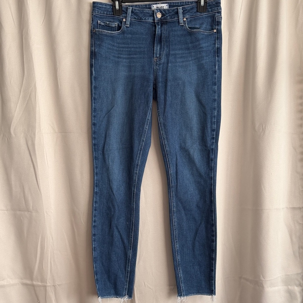 PAIGE Verdugo Ankle Denim Jeans SoHo Raw Hem Size 30